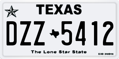 TX license plate DZZ5412