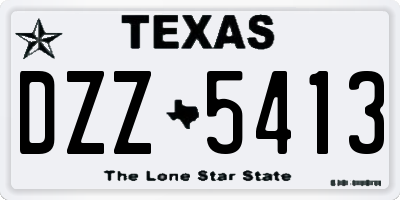 TX license plate DZZ5413