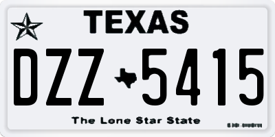 TX license plate DZZ5415