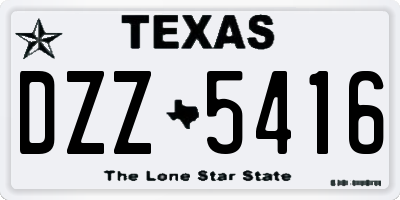 TX license plate DZZ5416