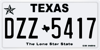 TX license plate DZZ5417