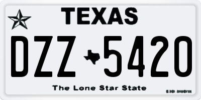 TX license plate DZZ5420