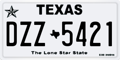 TX license plate DZZ5421