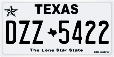 TX license plate DZZ5422