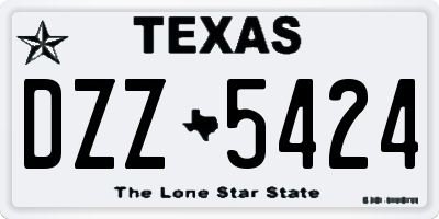 TX license plate DZZ5424