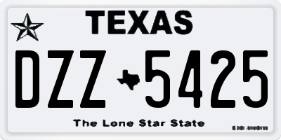 TX license plate DZZ5425