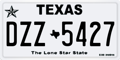 TX license plate DZZ5427