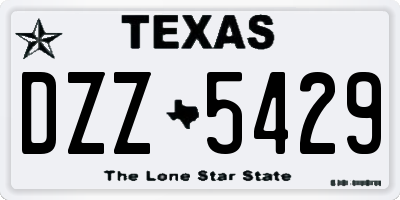 TX license plate DZZ5429