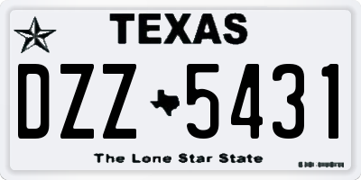 TX license plate DZZ5431