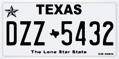 TX license plate DZZ5432