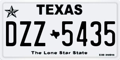 TX license plate DZZ5435