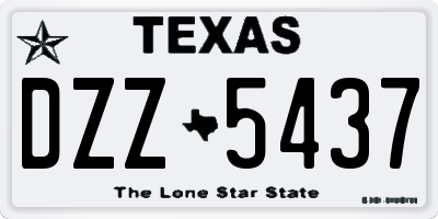 TX license plate DZZ5437