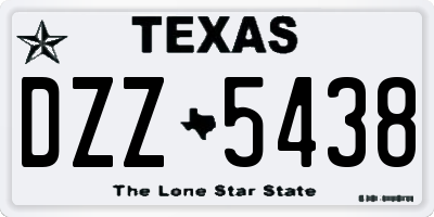 TX license plate DZZ5438