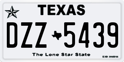 TX license plate DZZ5439