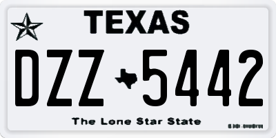 TX license plate DZZ5442