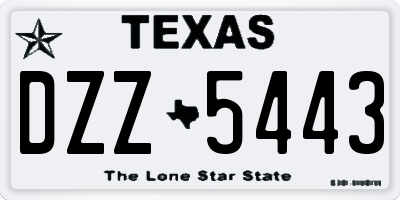 TX license plate DZZ5443