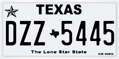 TX license plate DZZ5445