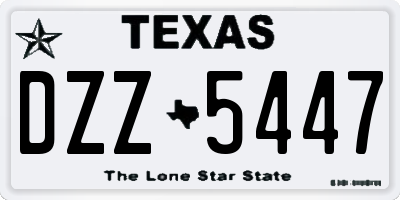 TX license plate DZZ5447