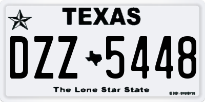 TX license plate DZZ5448