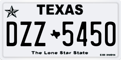 TX license plate DZZ5450