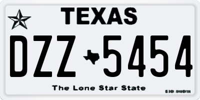 TX license plate DZZ5454