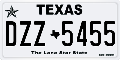 TX license plate DZZ5455