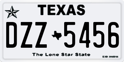 TX license plate DZZ5456