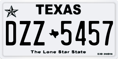 TX license plate DZZ5457