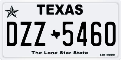 TX license plate DZZ5460