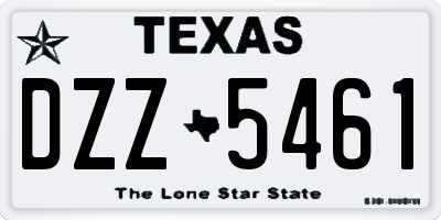 TX license plate DZZ5461