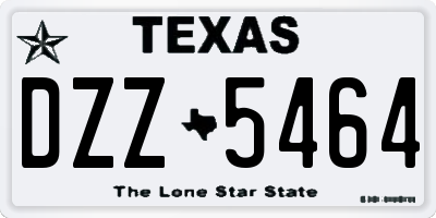 TX license plate DZZ5464