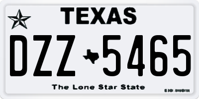 TX license plate DZZ5465