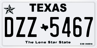 TX license plate DZZ5467