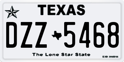 TX license plate DZZ5468