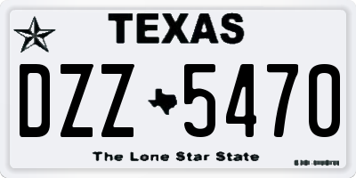 TX license plate DZZ5470