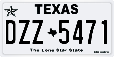 TX license plate DZZ5471