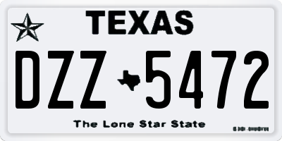 TX license plate DZZ5472