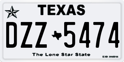 TX license plate DZZ5474