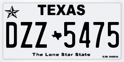 TX license plate DZZ5475