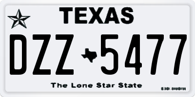 TX license plate DZZ5477