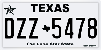 TX license plate DZZ5478