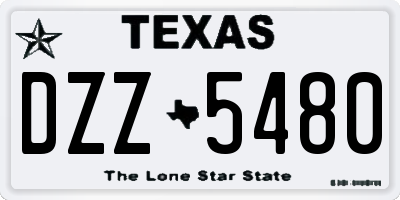 TX license plate DZZ5480