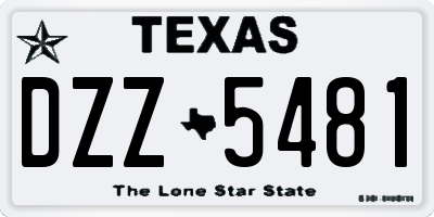 TX license plate DZZ5481