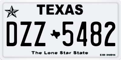 TX license plate DZZ5482