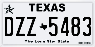 TX license plate DZZ5483