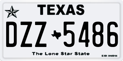 TX license plate DZZ5486