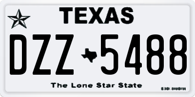 TX license plate DZZ5488