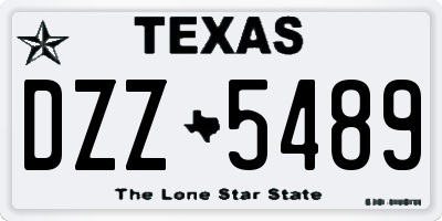 TX license plate DZZ5489