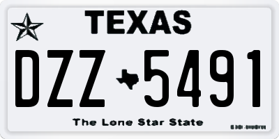 TX license plate DZZ5491