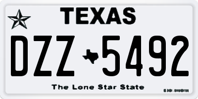 TX license plate DZZ5492